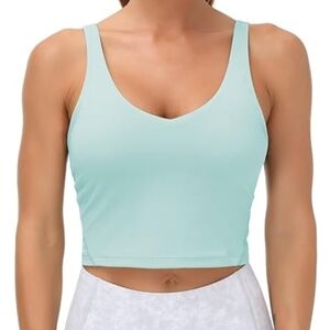 Sports Bra Longline Wirefree Padded with Medium Support Blue